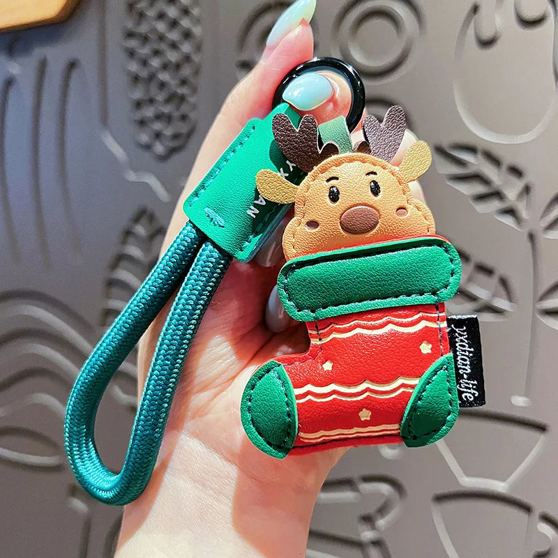 Wintercrest Leather Key Charm