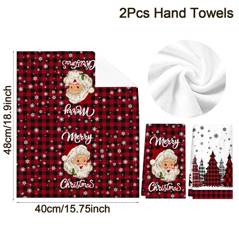 Winter Noel Check Towels