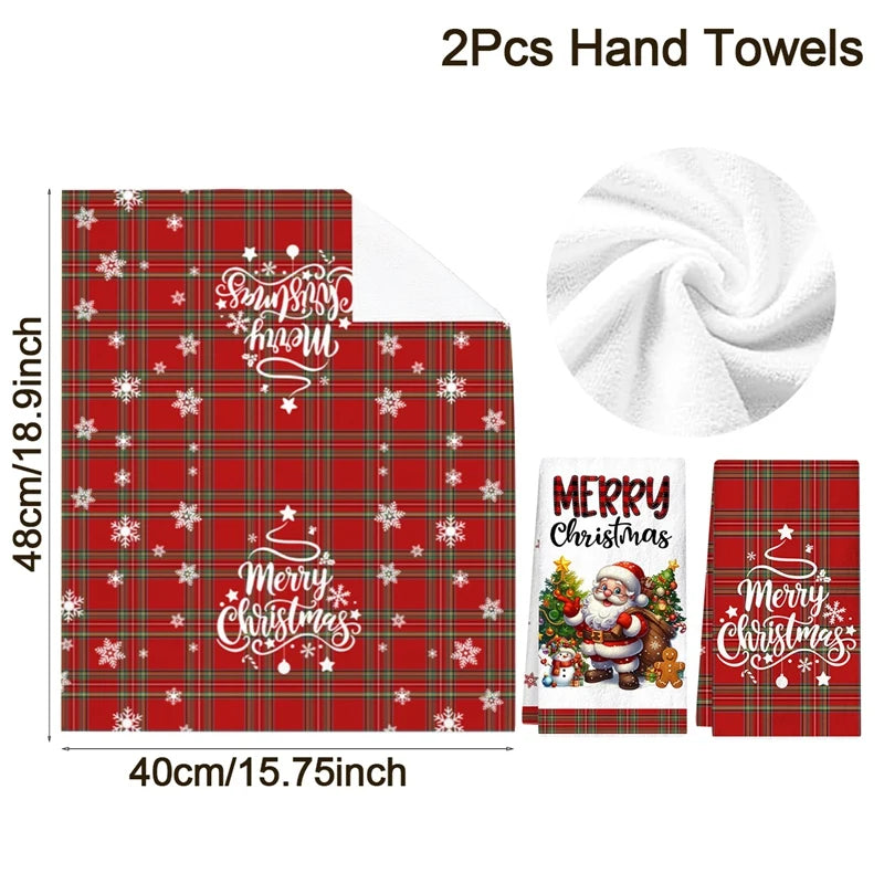 Winter Noel Check Towels