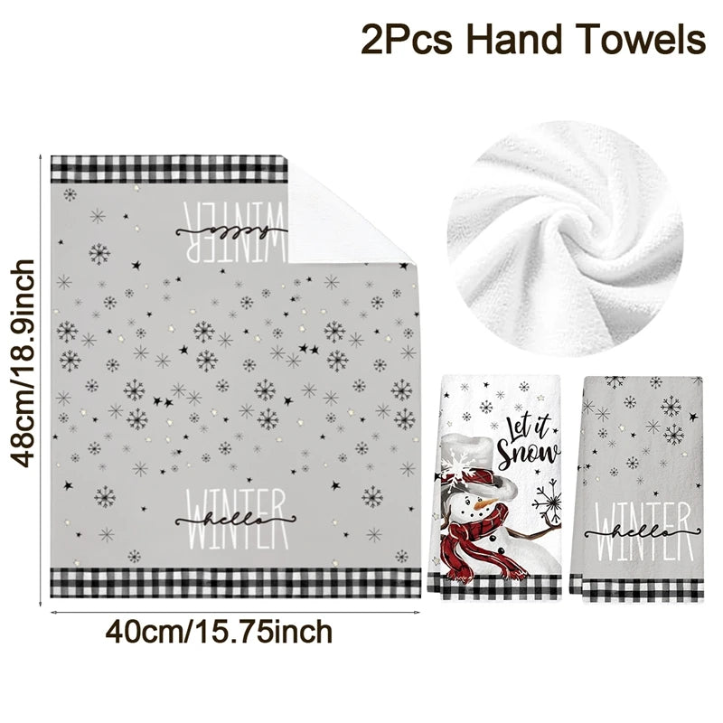 Winter Noel Check Towels